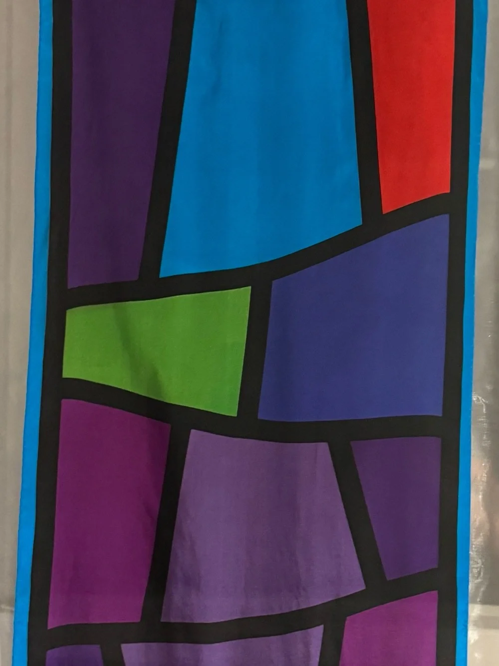 Vintage Chance Encounters Abstract Colorblock Silk Scarf